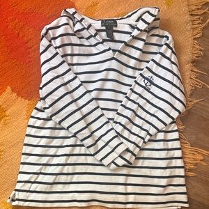 Ralph Lauren woman’s Navy and White Striped sailor shirt sweater
